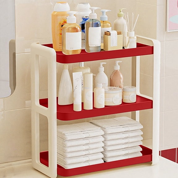 Three Tier Desk Organizer, 3 Layer Mail and Paper Rack Holder, Adjustable Countertop Storage Shelf for Kitchen Spice, Bathroom, Office Supplies