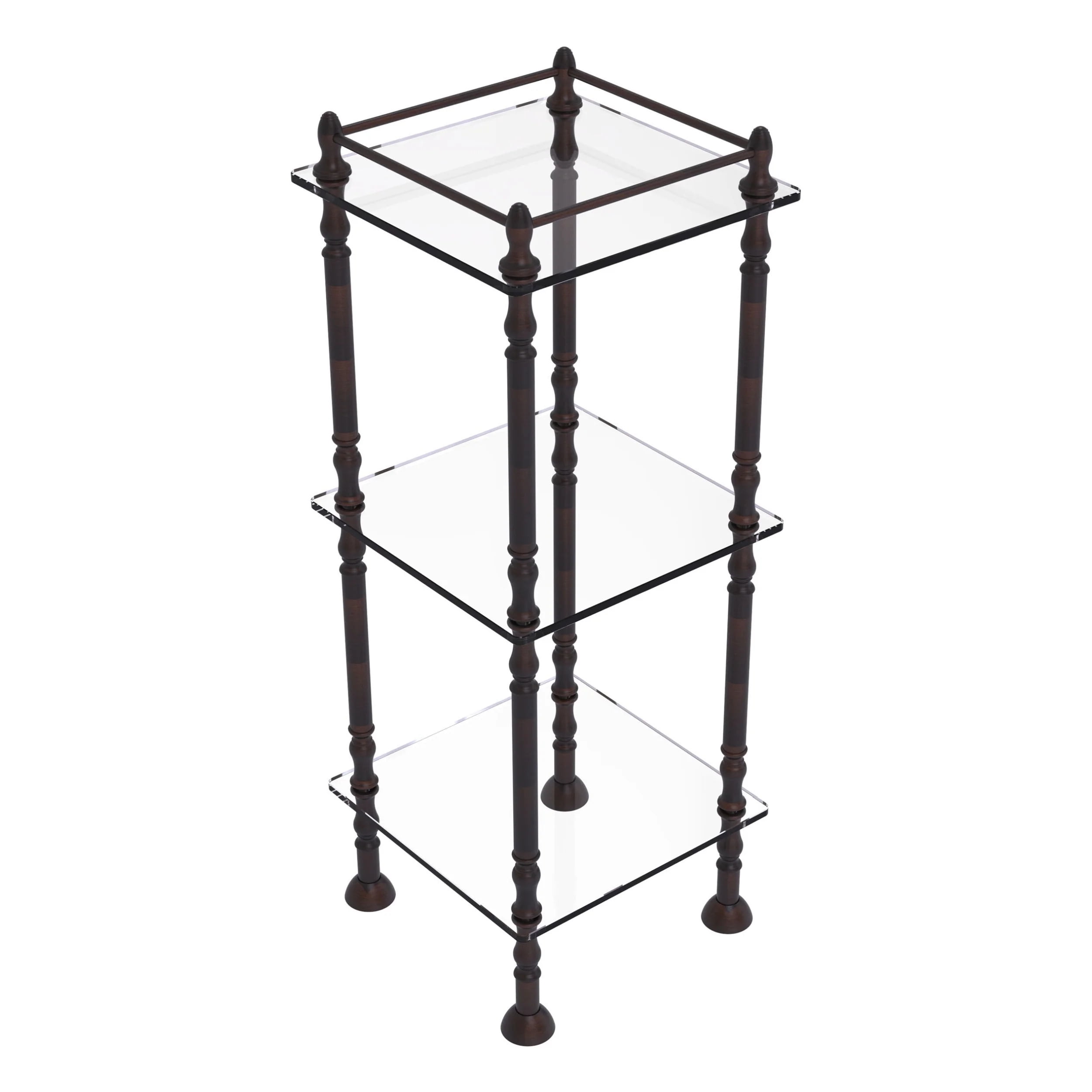 Allied Brass Three Tier Etagere with 14-in x 14-in Shelves in Venetian Bronze Allied Brass Three Tier Etagere with 14-in x 14-in Shelves in Venetian Bronze