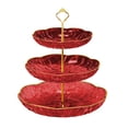 thumbnail image 1 of Three Tier Fruit Bowl St 9.45 Inch Layered Snack Serving Tray Plastic Cy Plate for Living Room Coffee Table Decorative Serving Dish for Fruit Snacks Nuts Home Kitchen Office Party Use Red, 1 of 6