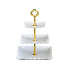 Three Tier Fruit Tray Dessert Stand Plastic Cake Display Rack Snack Candy Holder Serving Tower For Wedding Party Table Centerpiece Home Kitchen Counter Decoration