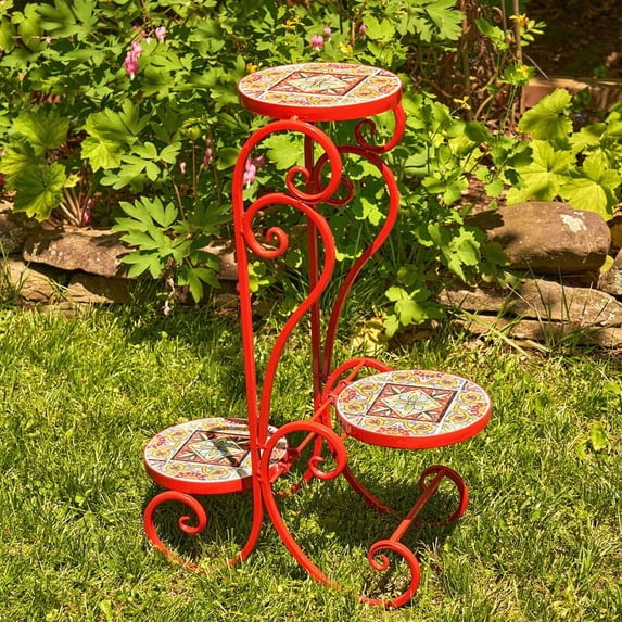 Three Tier Mosaic Plant Stand "Tokyo"