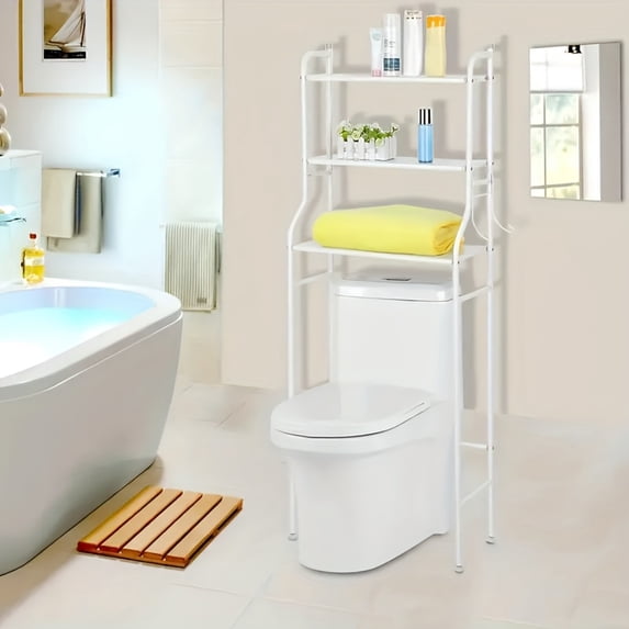 Curated visual reference: Picture Idea: Three Tier Over The Toilet Metal Storage Rack With Frame