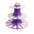 thumbnail image 1 of Three Tier Paper Foil Cake Stand Petal Purple Party Celebration Dessert Display 11.93 Inch, 1 of 6