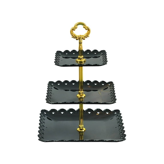 Three-Tier Plastic Serving Tray for Cakes, Cupcakes, Snacks, and Fruit Display
