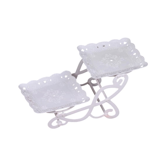Three Tier Serving Tray White 9.06 Inch Multi-layer Fruit Dessert Stand for Wedding Party Home Decor