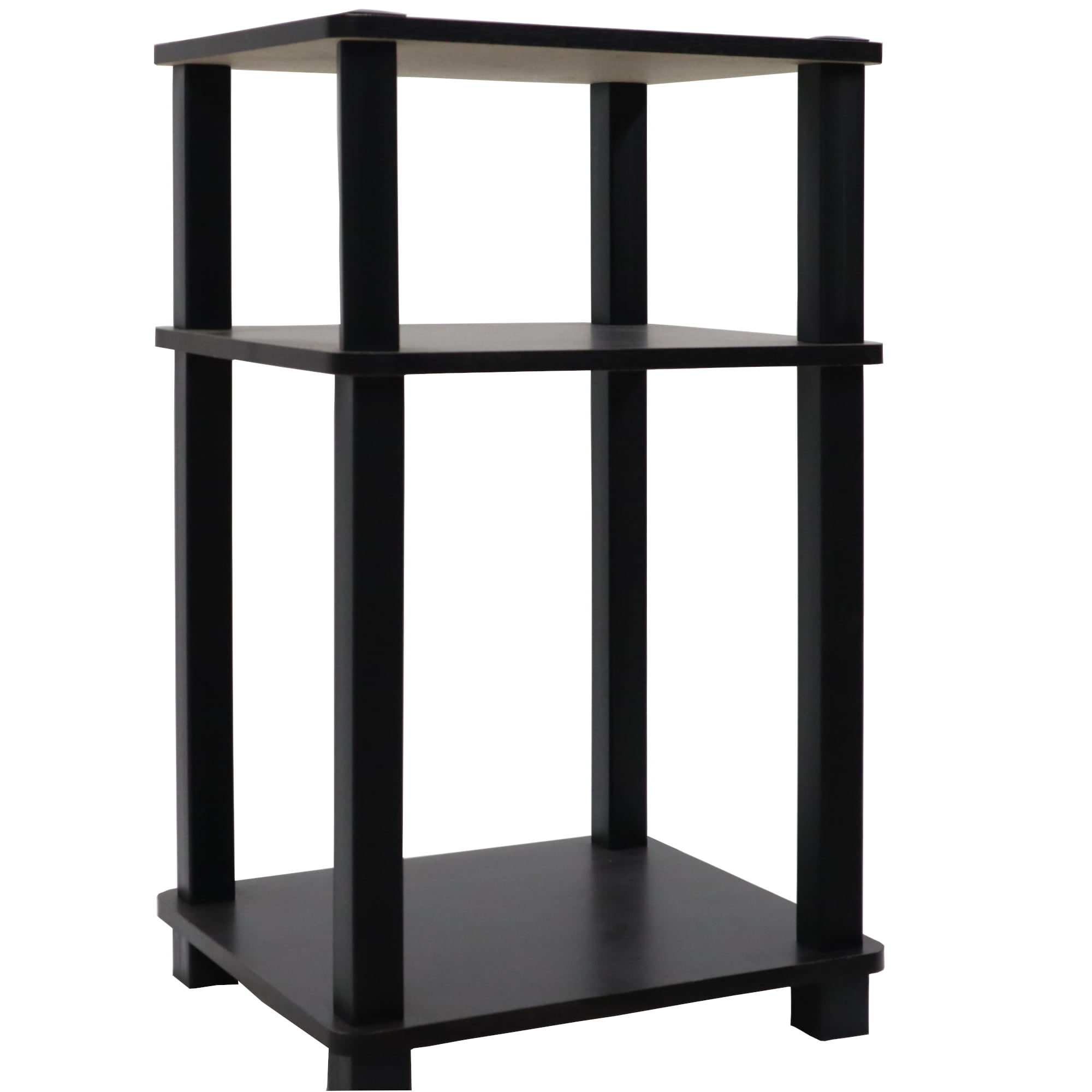 Three Tier Shelf/Side Table, Espresso Woodgrain Finish, No Tools