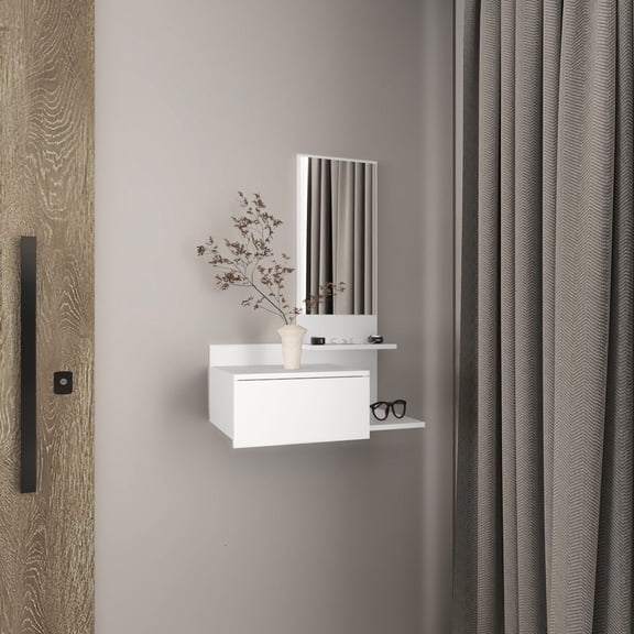 Three - Tier Shelf with Built - in Mirror | Display Decorative Items in Bedrooms | Keep Your Space Tidy and Functional