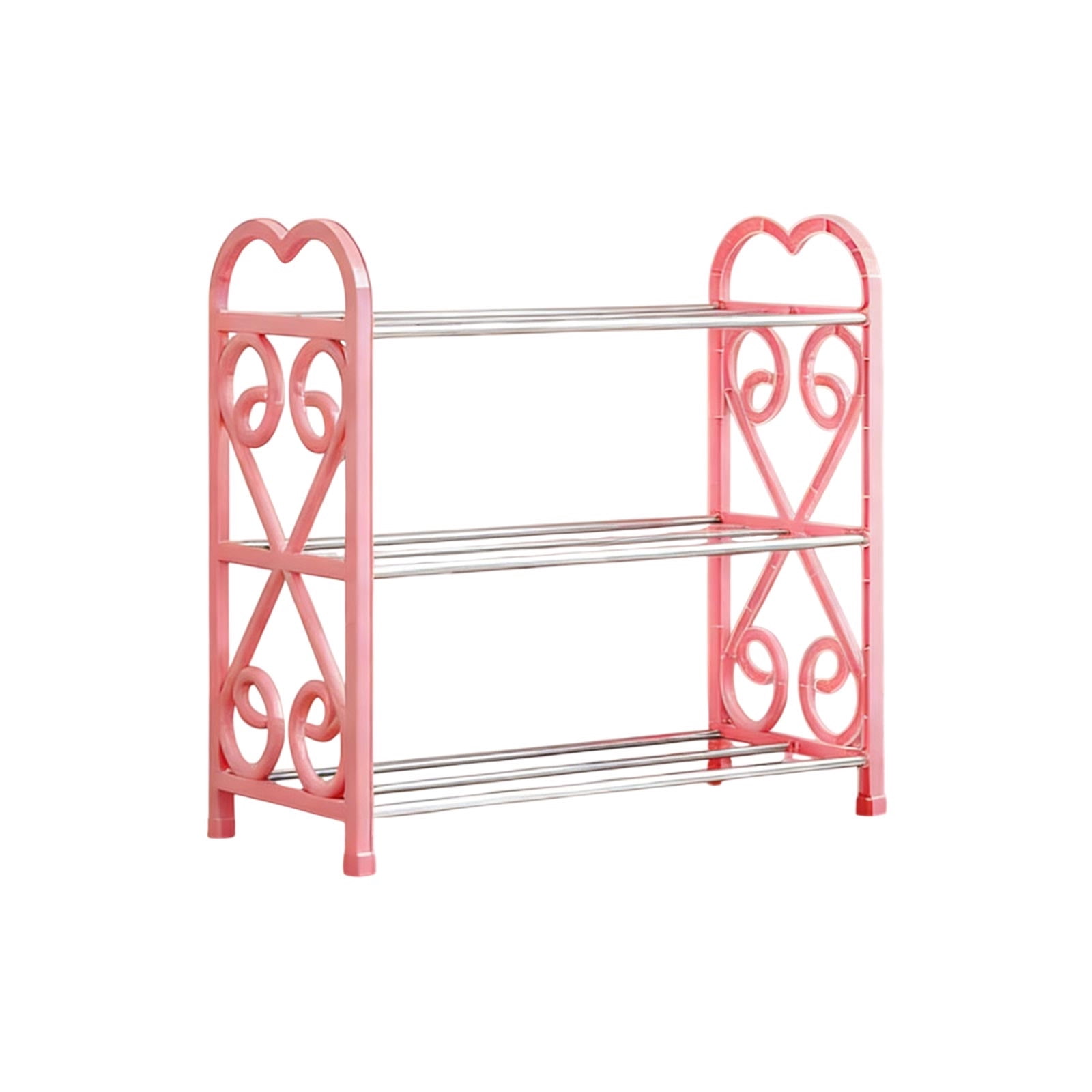 Shoe Rack Slates Three-Tier Shoe Organizer Rack with Ventilated Slats for Entryway ...