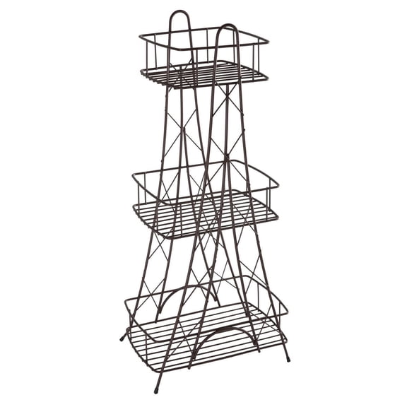 Three Tier Ville Des Lumieres Collection Eiffel Tower Spa Tower Bronze - Metal Freestanding Bath Storage