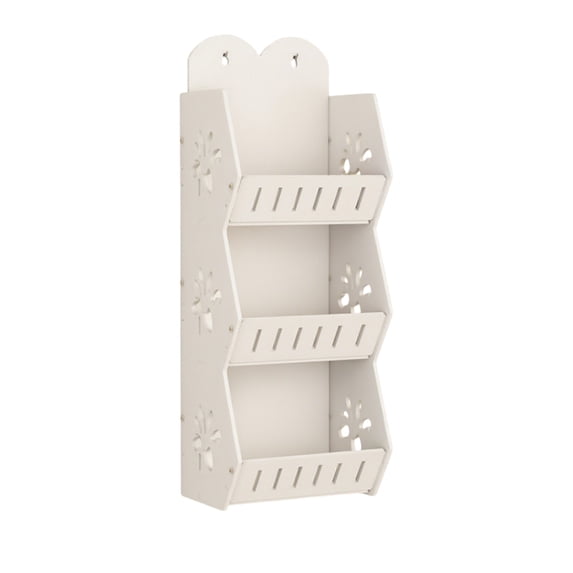 Three Tier Wall Mounted Storage Rack For Bathrooms And Laundry Rooms With Hanging Rings And Adhesive Hooks, Ventilated Space Saving Organizer For Shampoos Towels And Toiletries