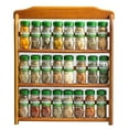 Three Tier Wood 24 Piece Organic Spice Rack Organizer with Spices