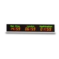 Three Time Zone World Clock Hotel Digital LED Timer Wall Mounted Cities