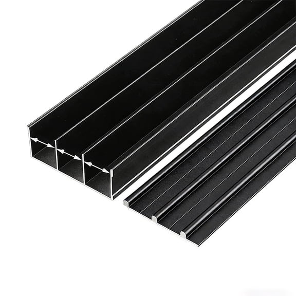 Three-Track Sliding Door Track Kit for Closets and Glass Doors, Concealed Door Track, Upper and Lower Tracks