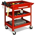 thumbnail image 1 of Costway Three Tray Rolling Tool Cart Mechanic Cabinet Storage ToolBox Organizer w/Drawer, 1 of 11