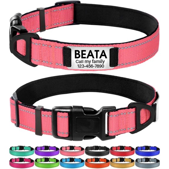 Three Tree Nylon Break-Away Dog Collar, Pink, XSmall - 5/8"x(10-12")