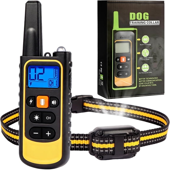 Three Tree Waterproof Dog Shock Collar with Remote 3300 FT 3 Modes Beep Vibrate Static, LED Light, 20-Level Adjustable, Rechargeable Training Collar for Small Medium Large Dogs 8-120 lbs