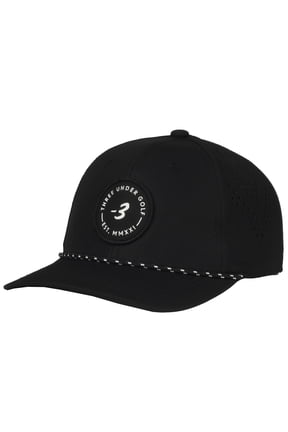Three Under Performance Golf Hat, Breathable Fabric, Snapback, Lightweight Golf Cap, One Size, Adult, Black