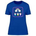 thumbnail image 1 of Three Unicorns Under A Rainbow T-Shirt Women -Image by Shutterstock, Female XX-Large, 1 of 2