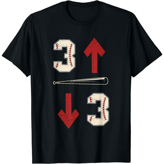 Three Up Three Down Game Day Baseball Season Men Women T-Shirt