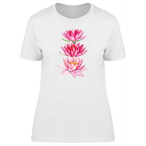 Three Vertical Lotus T-Shirt Women -Image by Shutterstock, Female x-Large