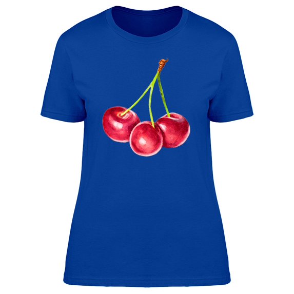Three Watercolor Cherries Tee Women's - Women T-Shirt, 2XL