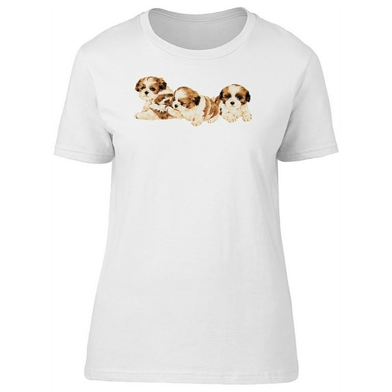 Three Watercolor Dogs T-Shirt Women -Image by Shutterstock, Female Medium