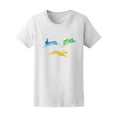 thumbnail image 1 of Three Watercolor Jumping Rabbits T-Shirt Women -Image by Shutterstock, Female Medium, 1 of 2