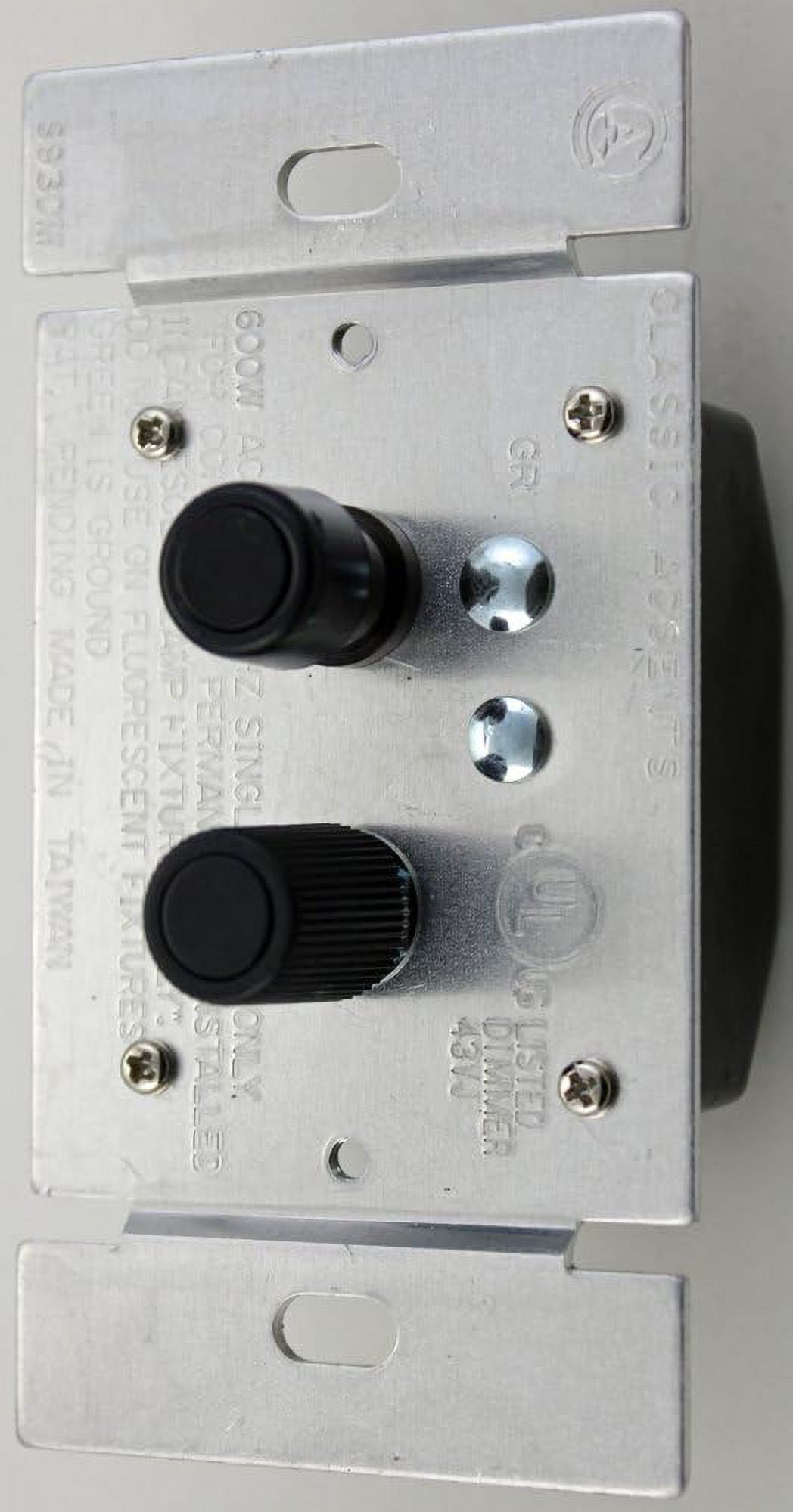 Three Way 600 Watt Black Button Antique Push Button Dimmer Light Switch