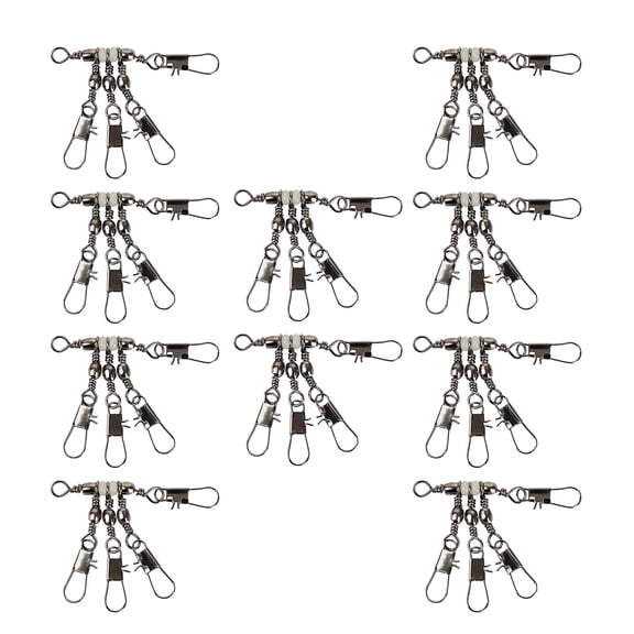 Three Way Fishing Swivels Connector For Hard Baits Lures Jigs Head Smooth Rotations Steel Brasses Construction