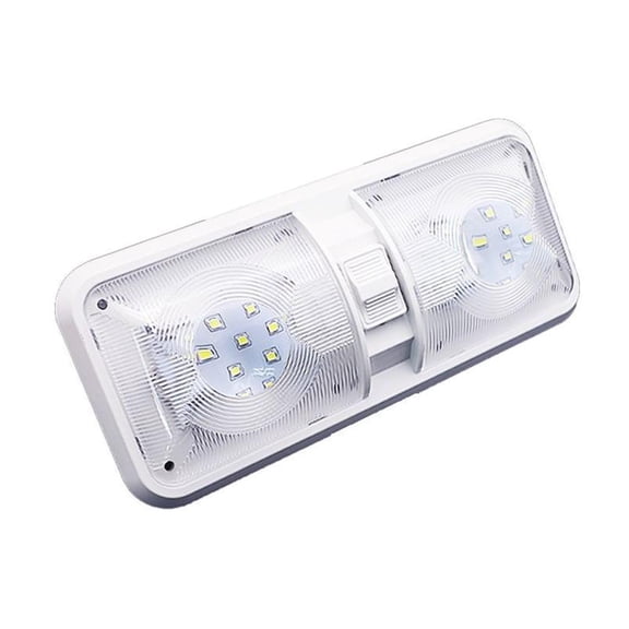 Three Way LED Ceiling Light Interior Lighting Light Fixture Double Dome Light with Lens ON/Off