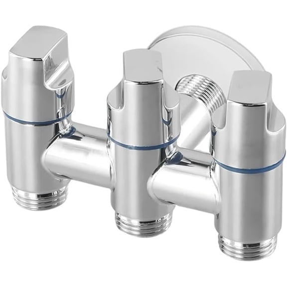 Three-Way Metal Angle Valve, Advanced Flow Control Diverter, Multi-Functional Water Outlet, European and American Thread Standard, Compatible with Most Water Inlet Pipes
