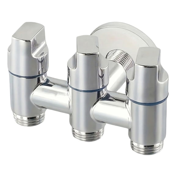 Three-Way Metal Angle Valve, Advanced Flow Control Diverter, Multi-Functional Water Outlet, European and American Thread Standard, Compatible with Most Water Inlet Pipes