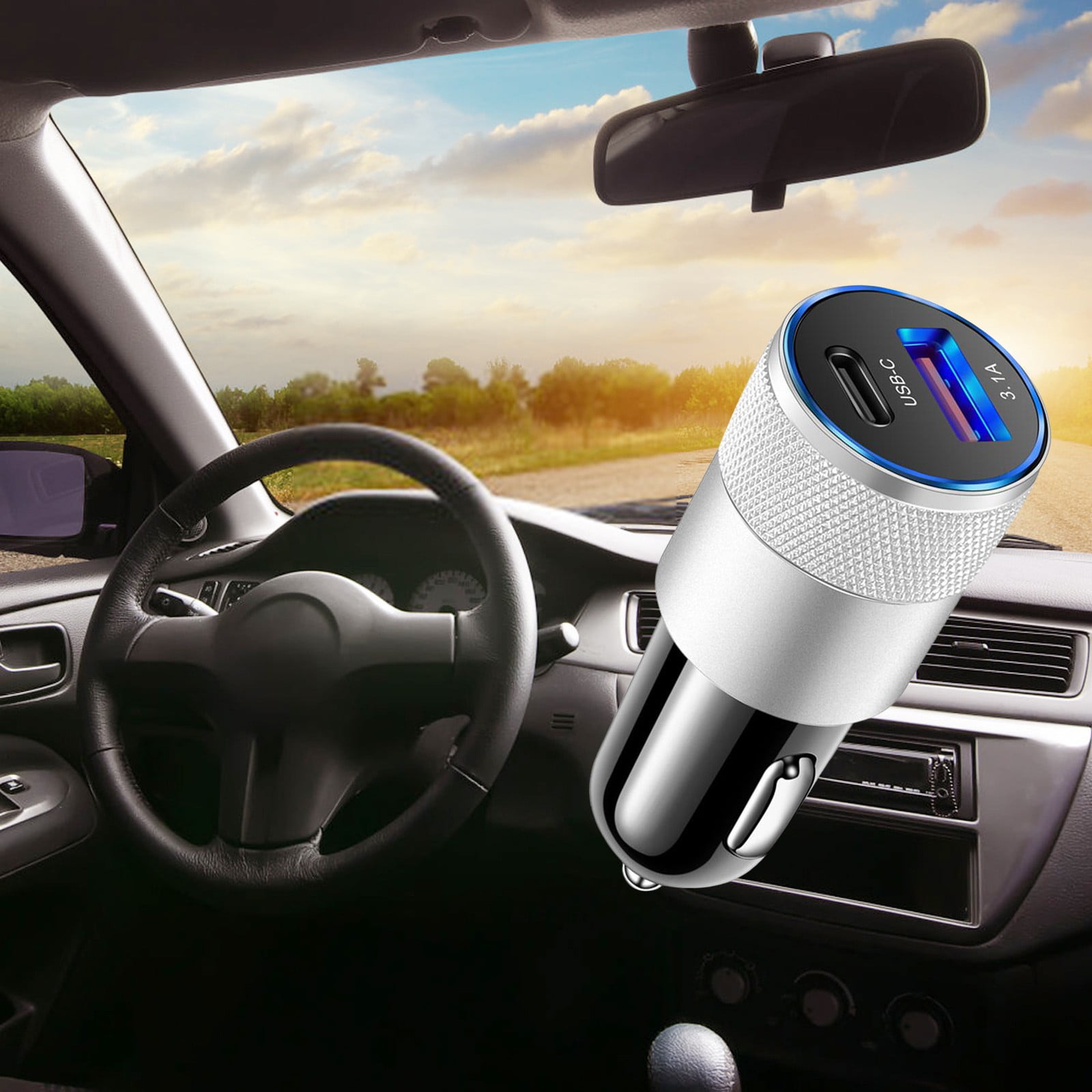 Three Way Plug Adapter Car Plug Adapter Mini Split Adapter with Shut off Car Charger with tooth