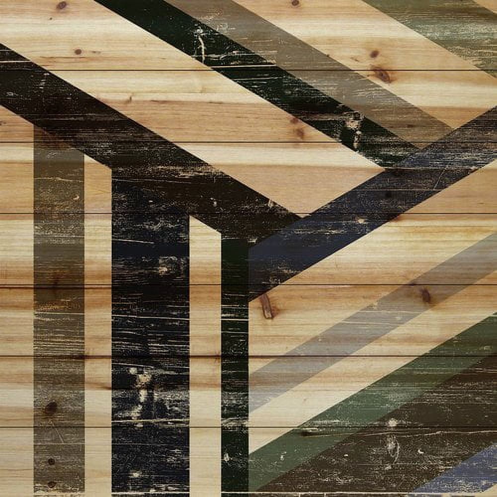 "Three Ways" Painting Art Print on Natural Pine Wood