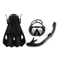 Three-Window Diving Goggles with Dry Snorkel and Adjustable Fins