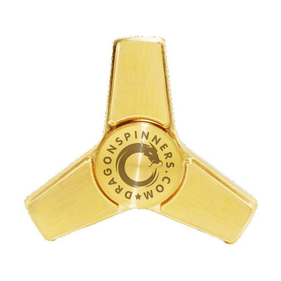 Three-Winged Brass Metal Fidget Spinner Maximum Spin Time Precision Engineered Smooth & Silent Rotation Stress Relief & Focus Booster