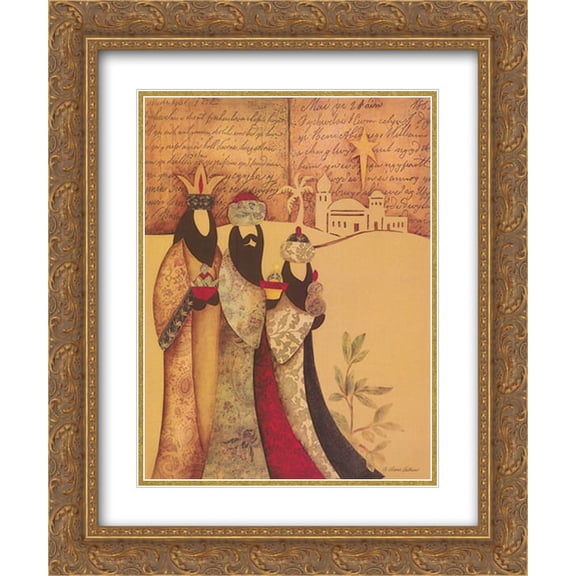 Three Wise Men 2x Matted 16x20 Gold Ornate Framed Art Print by Diane Arthurs