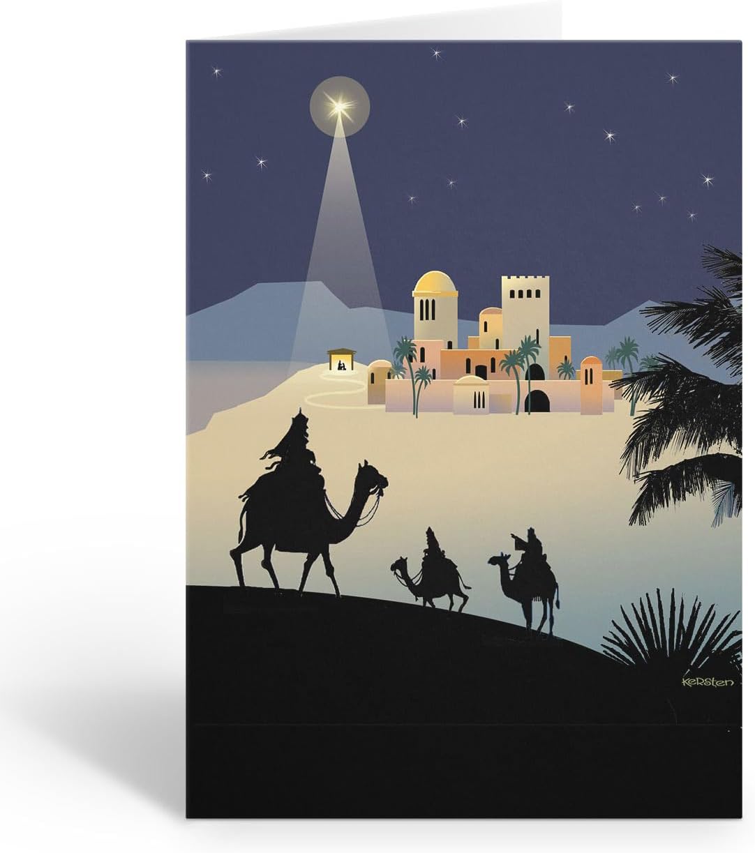 Three Wise Men Journey To The Nativity Scene Christmas Cards 18 Holiday