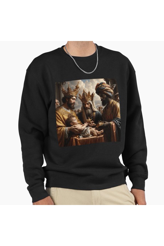 Three Wise Men Nativity Religious Funny Retro Holiday Graphic Art Unisex Sweatshirt G12142, Up to Size 5XL