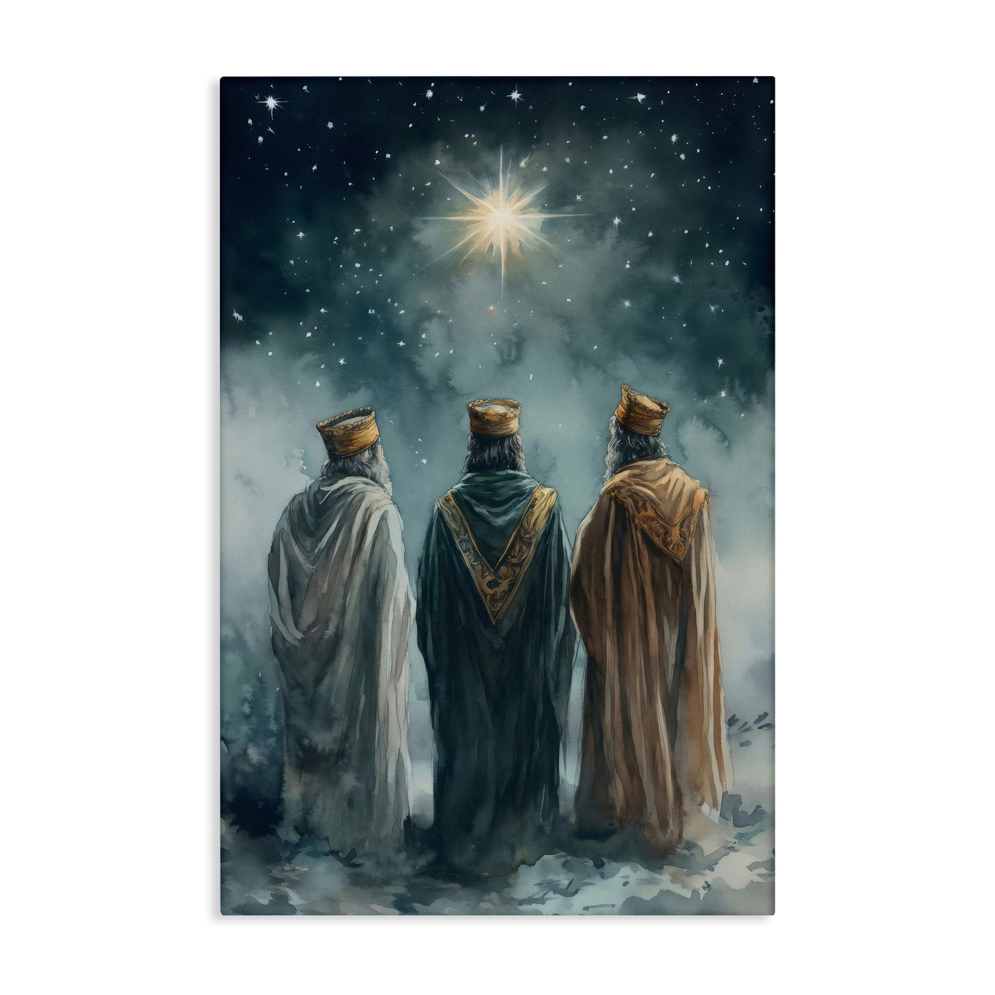 Three Wise Men & North Star Canvas Wall Art, design by Petal Prints Design