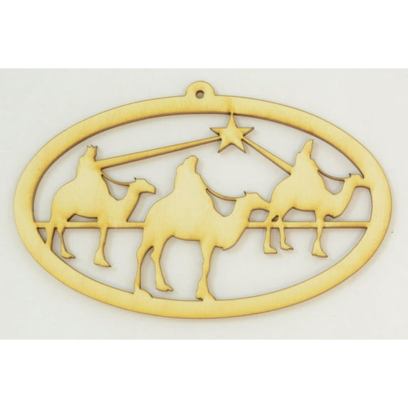 Three Wise Men Wood Ornament Size:Large 14" x 8.9" 1 Pc