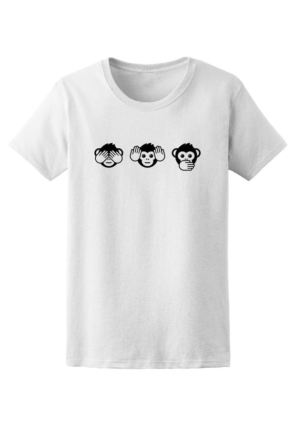 Three Wise Monkeys Graphic T-Shirt Men -Image by Shutterstock, Male Small