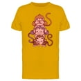 thumbnail image 1 of Three Wise Monkeys Vertical Art T-Shirt Men -Image by Shutterstock, Male Small, 1 of 2