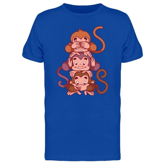 Three Wise Monkeys Vertical Art Tee Men's -Image by Shutterstock