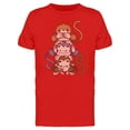 thumbnail image 1 of Three Wise Monkeys Vertical Art T-Shirt Men -Image by Shutterstock, Male XX-Large, 1 of 2