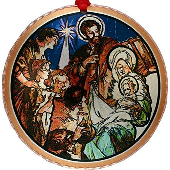 Three Wisemen Nativity Scene Colorful Copper Metal Christmas Tree Ornament New