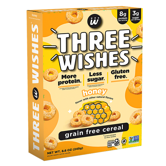Three Wishes Grain Free Cereal, Honey, Gluten-Free