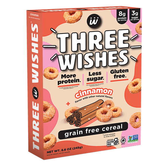 Three Wishes Grain Free Cereal, Cinnamon, Gluten-Free