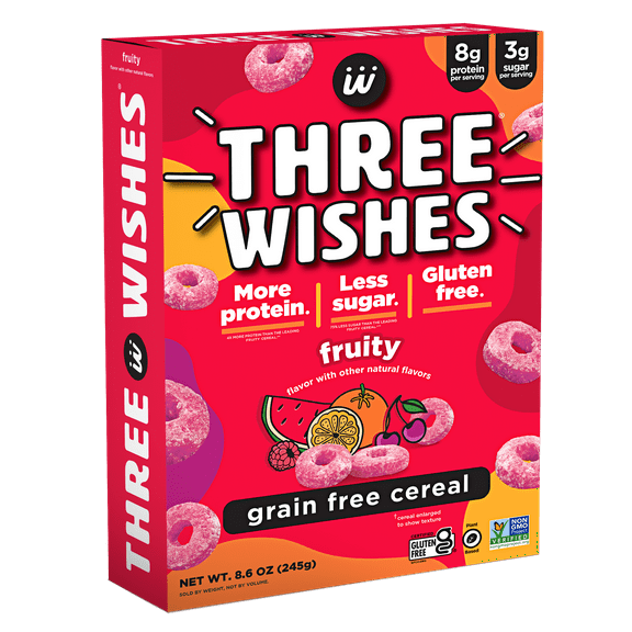 Three Wishes Grain Free Cereal, Fruity, Gluten-Free