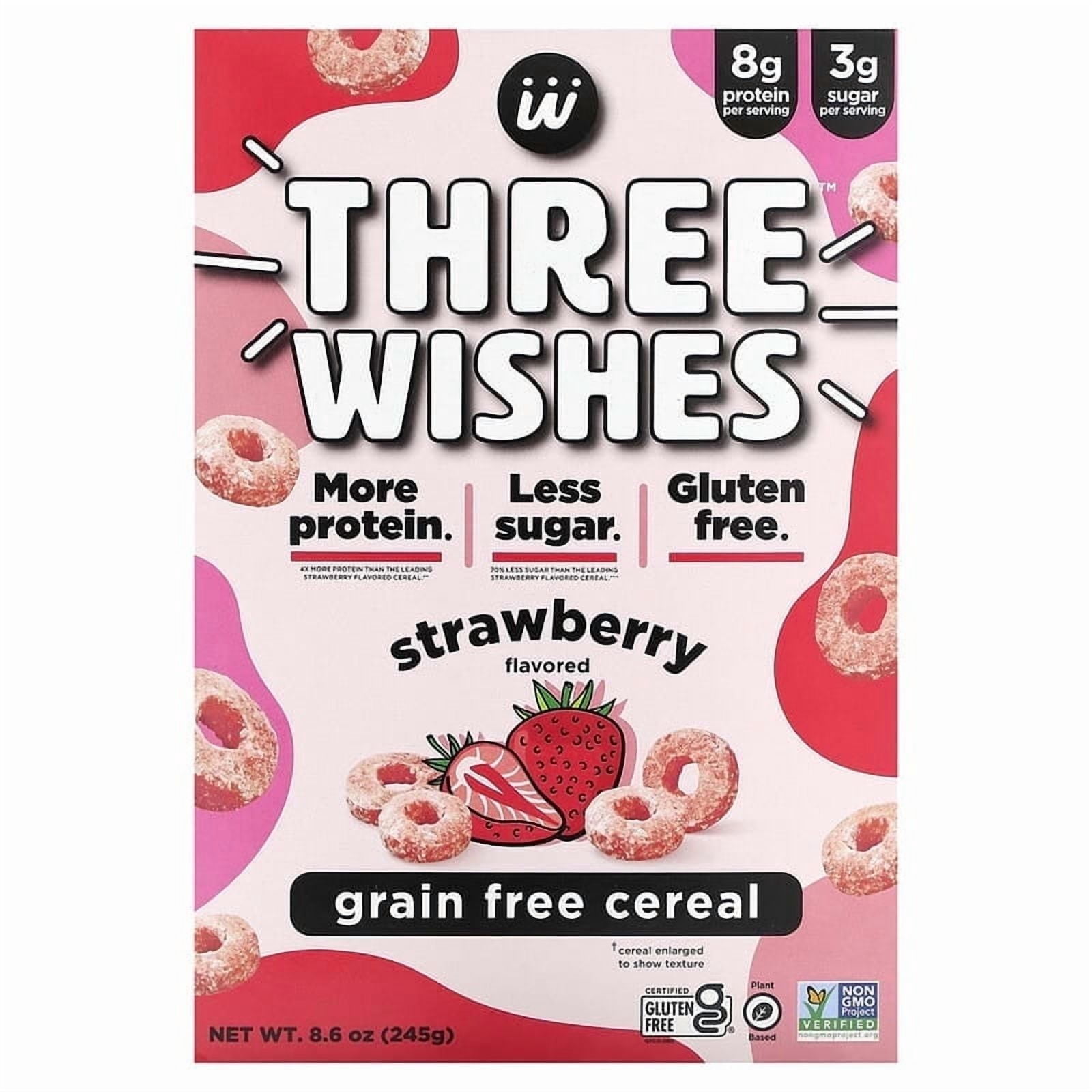 Three Wishes, Grain Free Cereal, Strawberry, 8.6 oz (245 g) Pack of 2